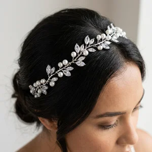 Bridal Crystal & Pearl Hair Vine