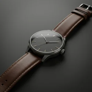 Minimalist watch on dark surface