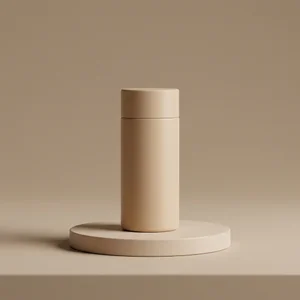 Minimalist beige product podium