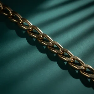 Golden chain on dark green