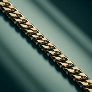 Dramatic gold chain close-up