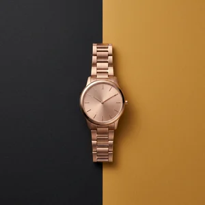 Elegant watch on black and gold