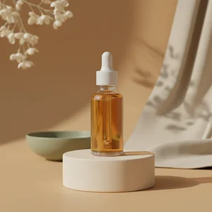 Gentle skincare serum display