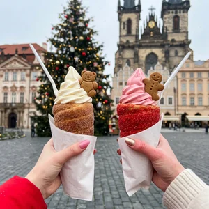 Prague Christmas treats by the church
