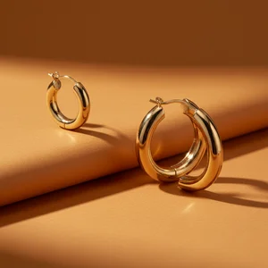 Golden Rings on Warm Orange