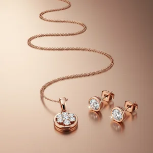 Rose Gold Circle Jewelry Set