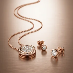Rose gold diamond jewelry set