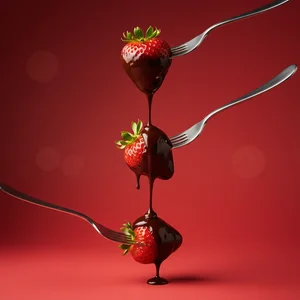 Suspended Strawberries Art