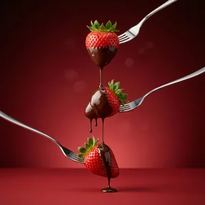Suspended Strawberries Art