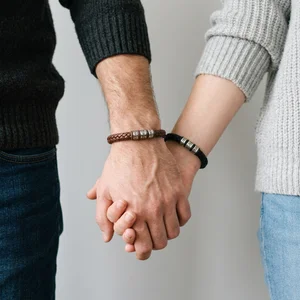 Personalized Couple's Leather Bracelets