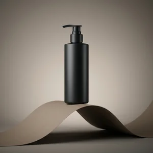 Sleek matte black pump dispenser
