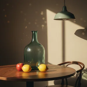 Rustic window light still-life