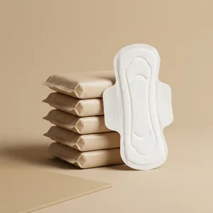 Minimalist sanitary pads on beige