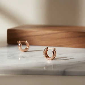 Rose Gold Marble Hoops