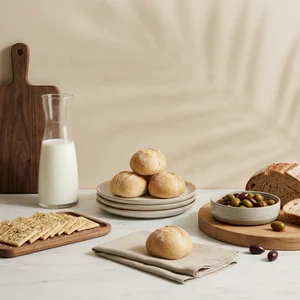 Rustic breakfast on marble