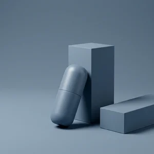 Minimalist blue product podium