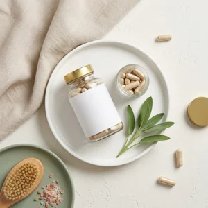 Natural wellness flat lay