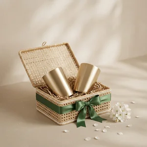 Elegant spring gift box with gold cups