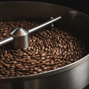 Stirring Fresh Coffee Beans