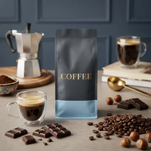 Gourmet coffee bean showcase