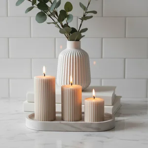 Serene Candle & Plant Decor