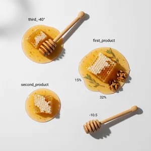 Golden honey flat lay