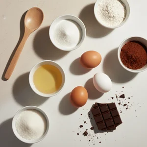 Artisanal baking prep flat lay