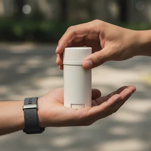 Sunscreen application on active skin