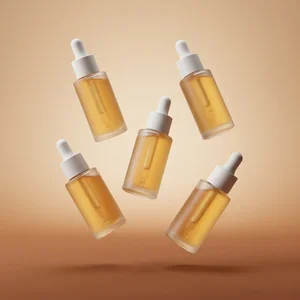 Luxury dropper bottles on gold