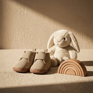 Cozy baby essentials in sunlight