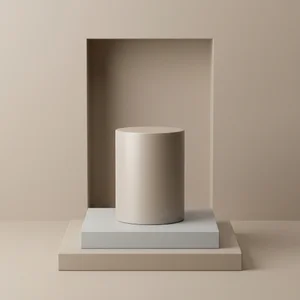 Minimalist beige podium display