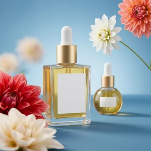 Vibrant floral perfume display