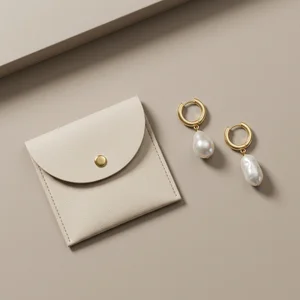 Minimalist pearl jewelry and pouch
