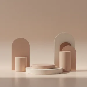 Minimalist product display podiums
