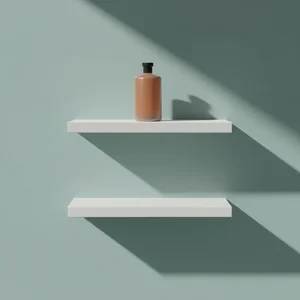 Minimalist green shelf display