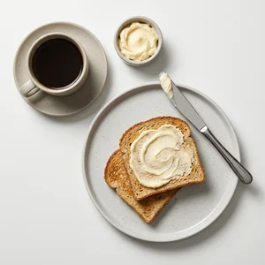 Minimalist breakfast with coffee and toast