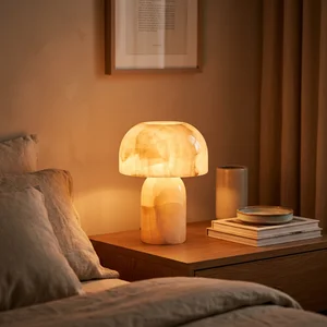 Cozy marble lamp glow