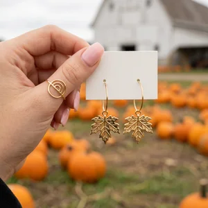 Autumn leaf earrings in pumpkin patch