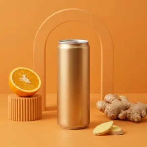 Orange and ginger beverage can