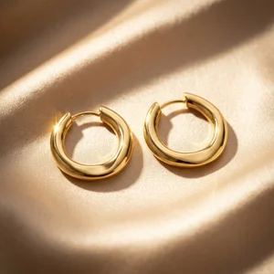 Stylish gold hoop earrings