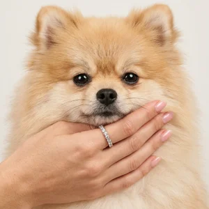 Luxury ring and fluffy dog