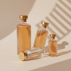Artisan amber glass bottles
