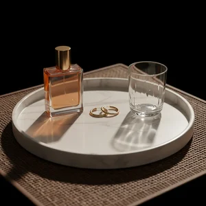 Golden jewelry on marble