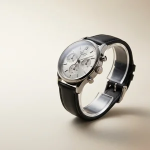 Classic chronograph watch on beige