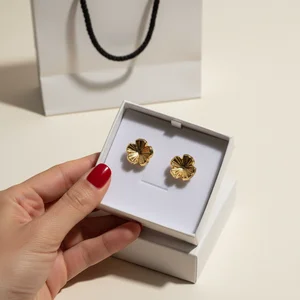 Golden Flower Earrings Gift