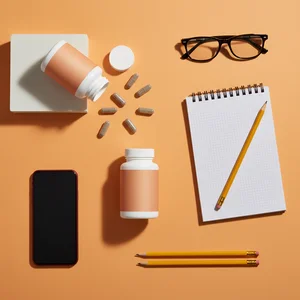 Wellness essentials flat lay