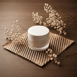 Organic skincare on textured paper