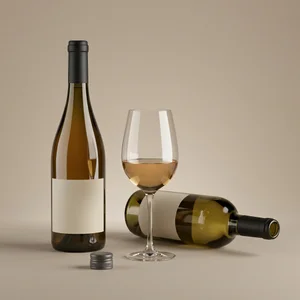 Minimalist white wine bottles