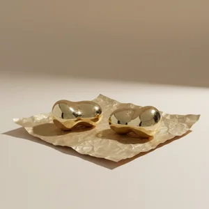 Abstract golden forms on paper