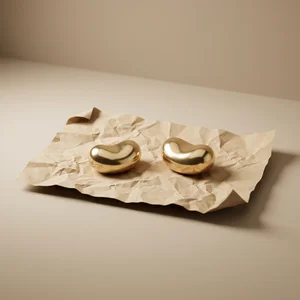 Modern gold decor on crumpled paper